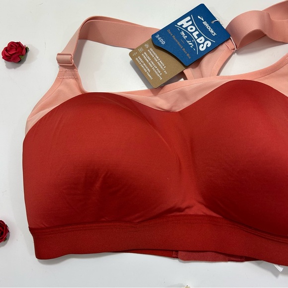 Brooks Rosewood Dare Racerback Run Bra 34DD NWT - Picture 2 of 4